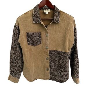 HYFVE LS Leopard Two Tone Shirt M